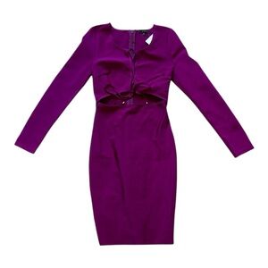WOW Couture Long Sleeve Purple Cutout Dress